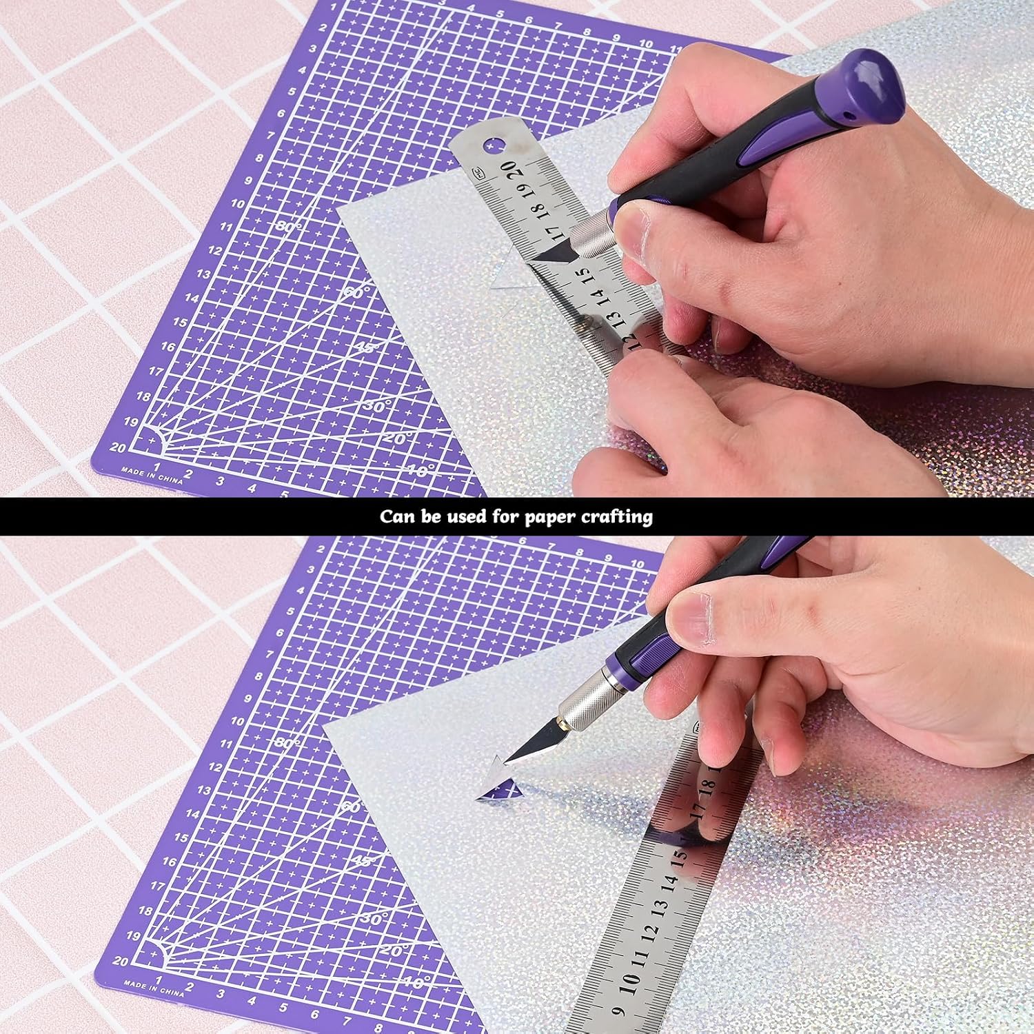 Exacto Knife Set Utility Craft Precision Hobby Knife Tool with Cutting Mat,6 inch Vinyl Squeegee, Steel Ruler, for