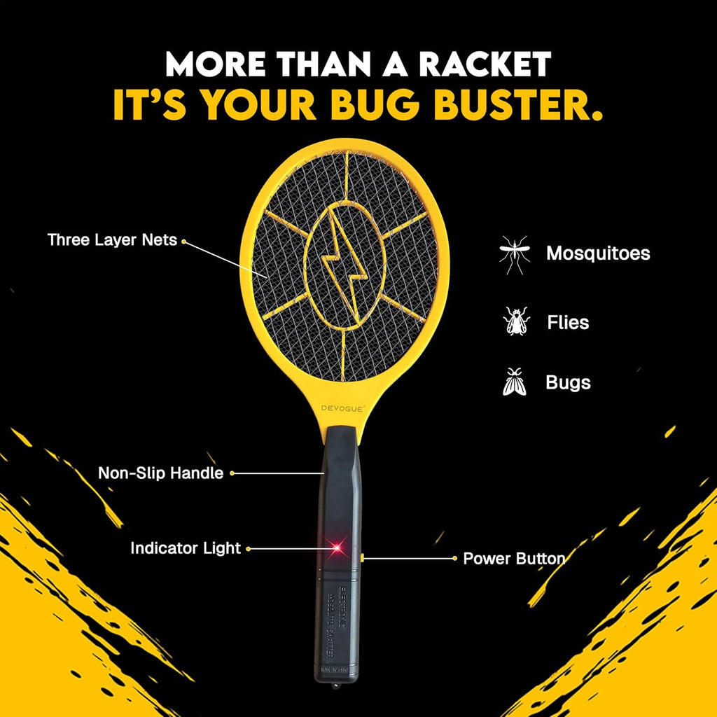 Pack of 2 Electric Fly Swatter Bug Zapper Battery Operated Flies Killer Indoor & Outdoor Pest Control Mosquito Zapper