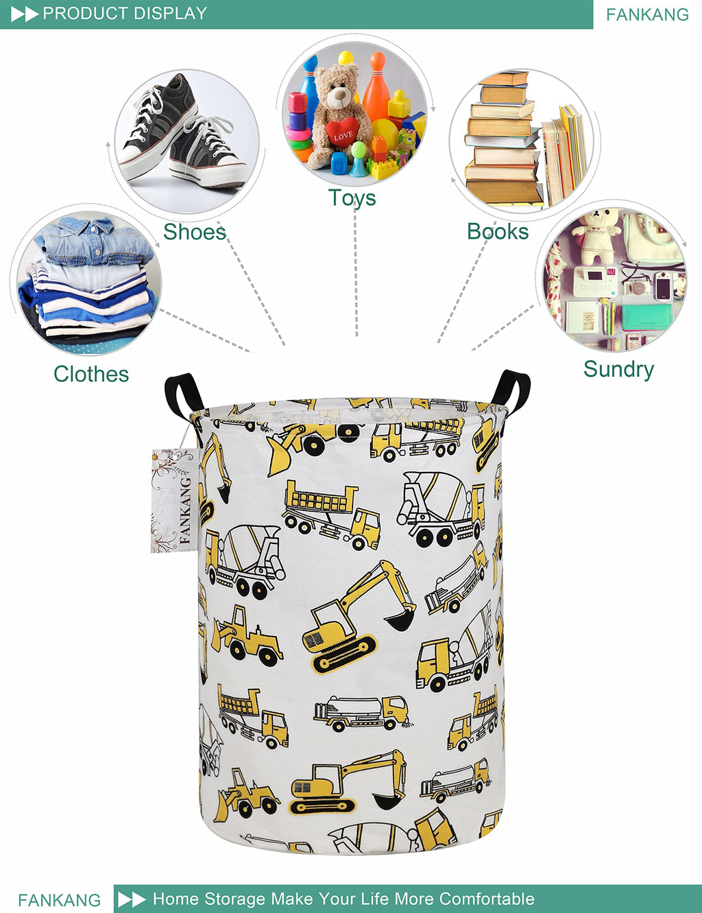 Storage Bin Foldable Nursery Organizer Basket Excavator