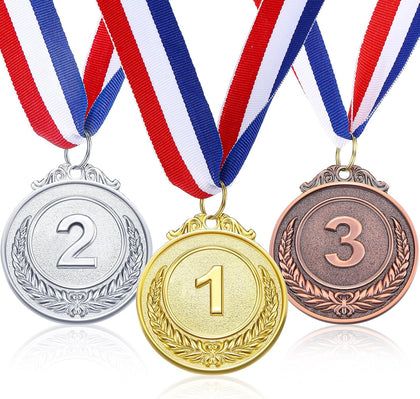 Metal Winner Award Medals, Gold Sliver Copper Winner Medals with Neck Ribbon 1st 2nd 3rd Prize Medals for