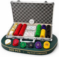 300-Piece 14g Clay Poker Chip Set with Denominations, Texas Hold'em | Numbered poker kit for 2-8 players; clay