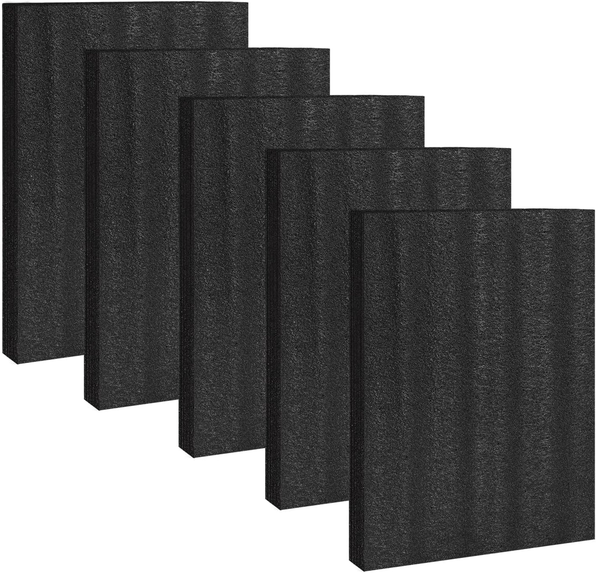 5 Pcs Black 16x12x0.5 Inch Polyurethane Foam Sheet