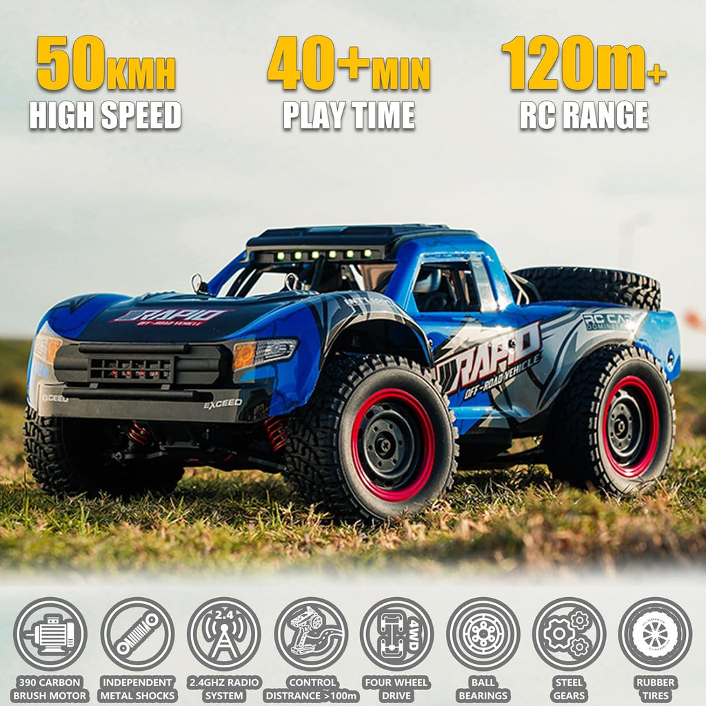 RC Cars 1:14 RC Truck 30 MPH 4WD Remote Control Car All Terrain Trophy Car for Adults Boys Teens Fast Off-Road RC