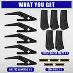 5 Sets 230SP Bucket Teeth & U43792 Bucket Tooth Adapters with 23FP Flex Pin