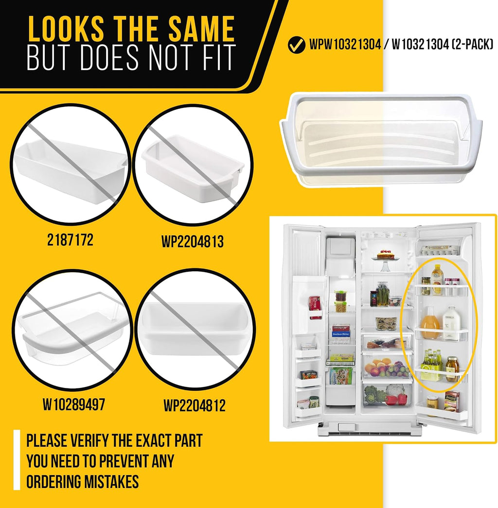 Refrigerator Door Shelf Bin for KitchenAid KSRV22FVMS02 (2-Pack)