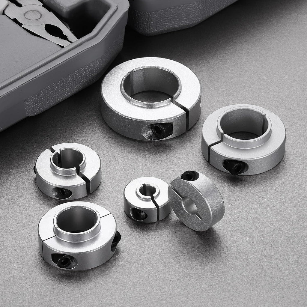 MECCANIXITY Shaft Collar 1-3/8" Bore Axle Collars Locking Ring Silver