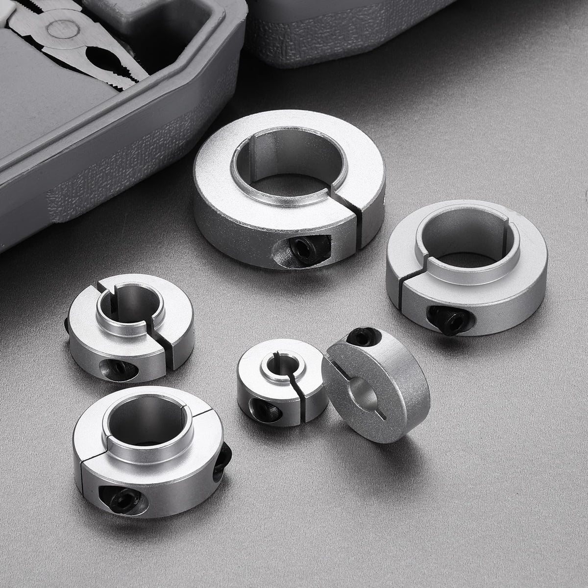 MECCANIXITY 2Pack Shaft Collar 13/16" Bore Axle Collars Locking Ring Silver