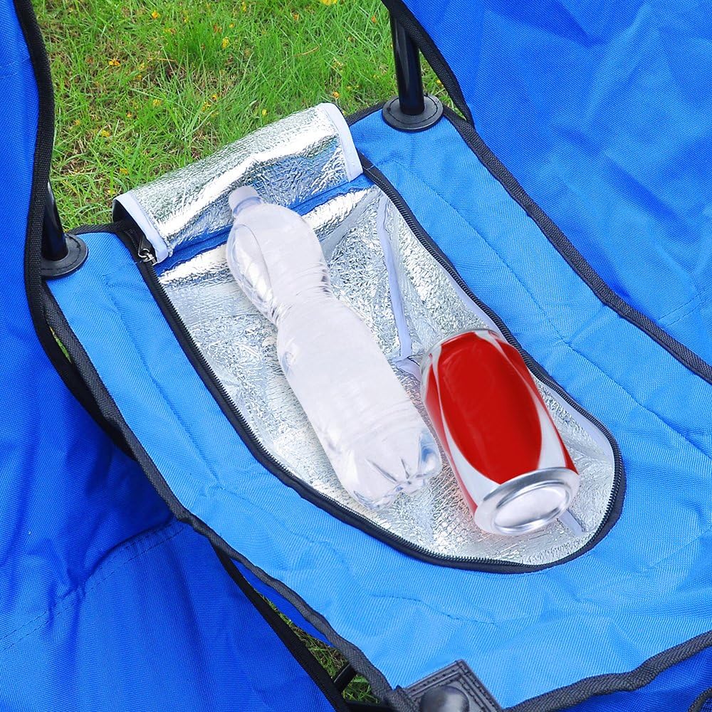 Double Folding Chair w Umbrella Table Cooler Fold Up Picnic Camping Beach Garden