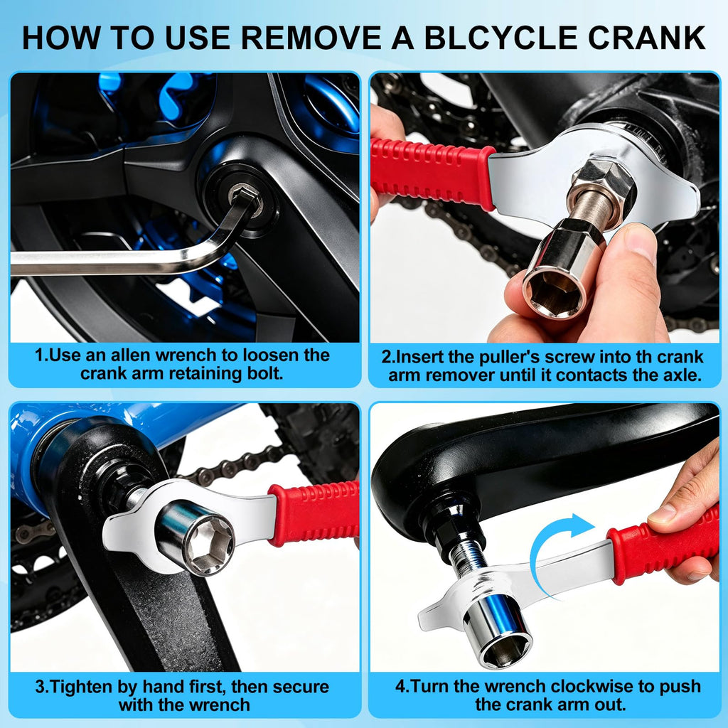 Bicycle Crank Puller Set, Bike Crank Removal Tool, Crank Arm Puller
