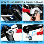 Bicycle Crank Puller Set, Bike Crank Removal Tool, Crank Arm Puller