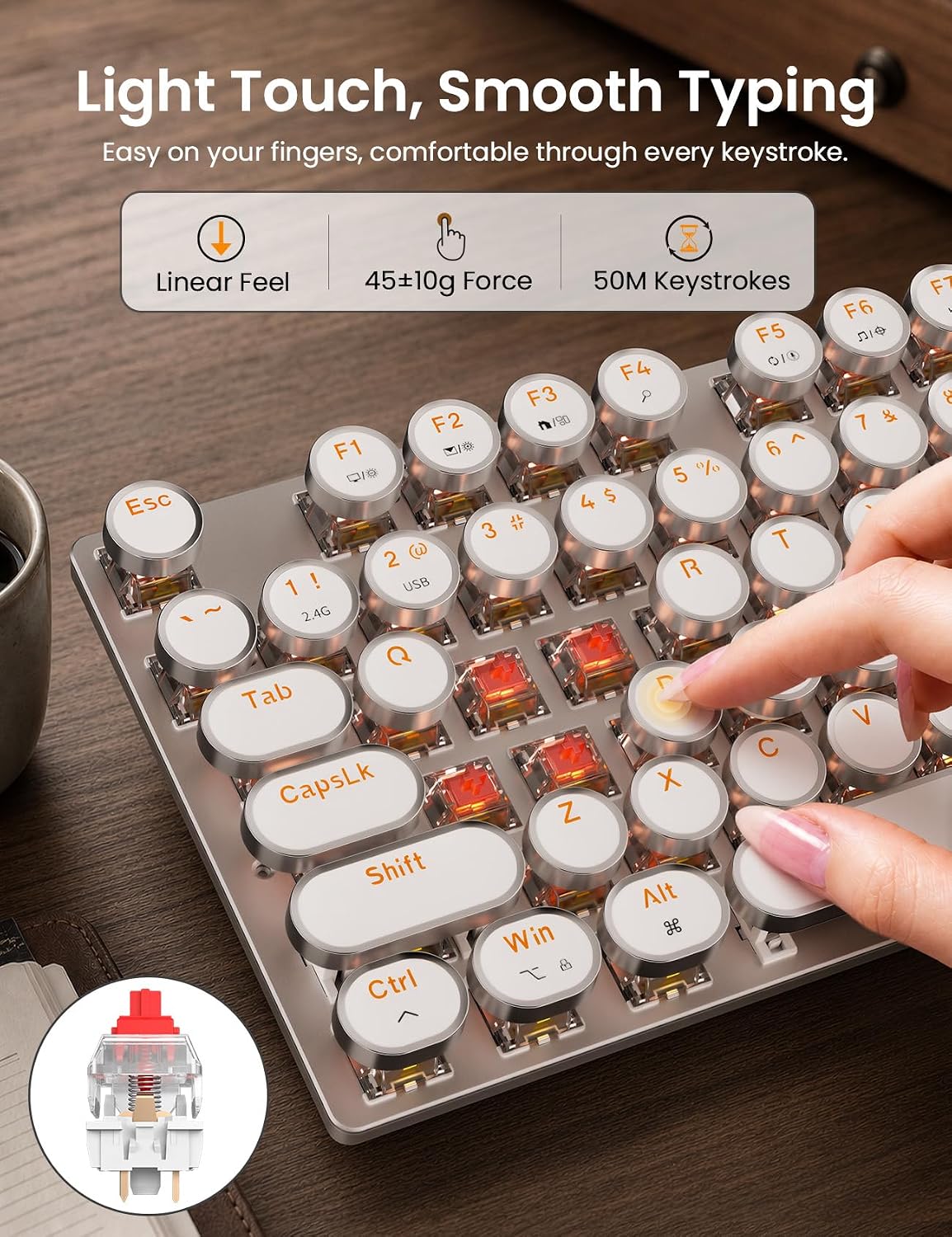 Wireless Mechanical Keyboard and Mouse Combo, RGB Backlit, KM81