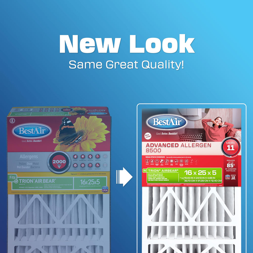 16x25x5 Air Filter MERV 11 Advanced Allergen (3-Pack)