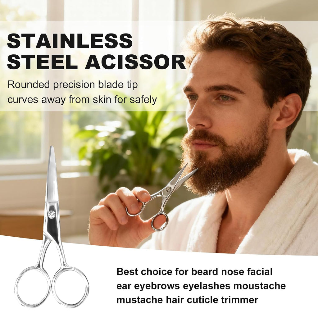 Beard Kit w/Natural Ingredients Beard Oil,Balm,Comb,Scissor | Guide e-Book,Christmas Stocking Stuffers Gifts Ideas