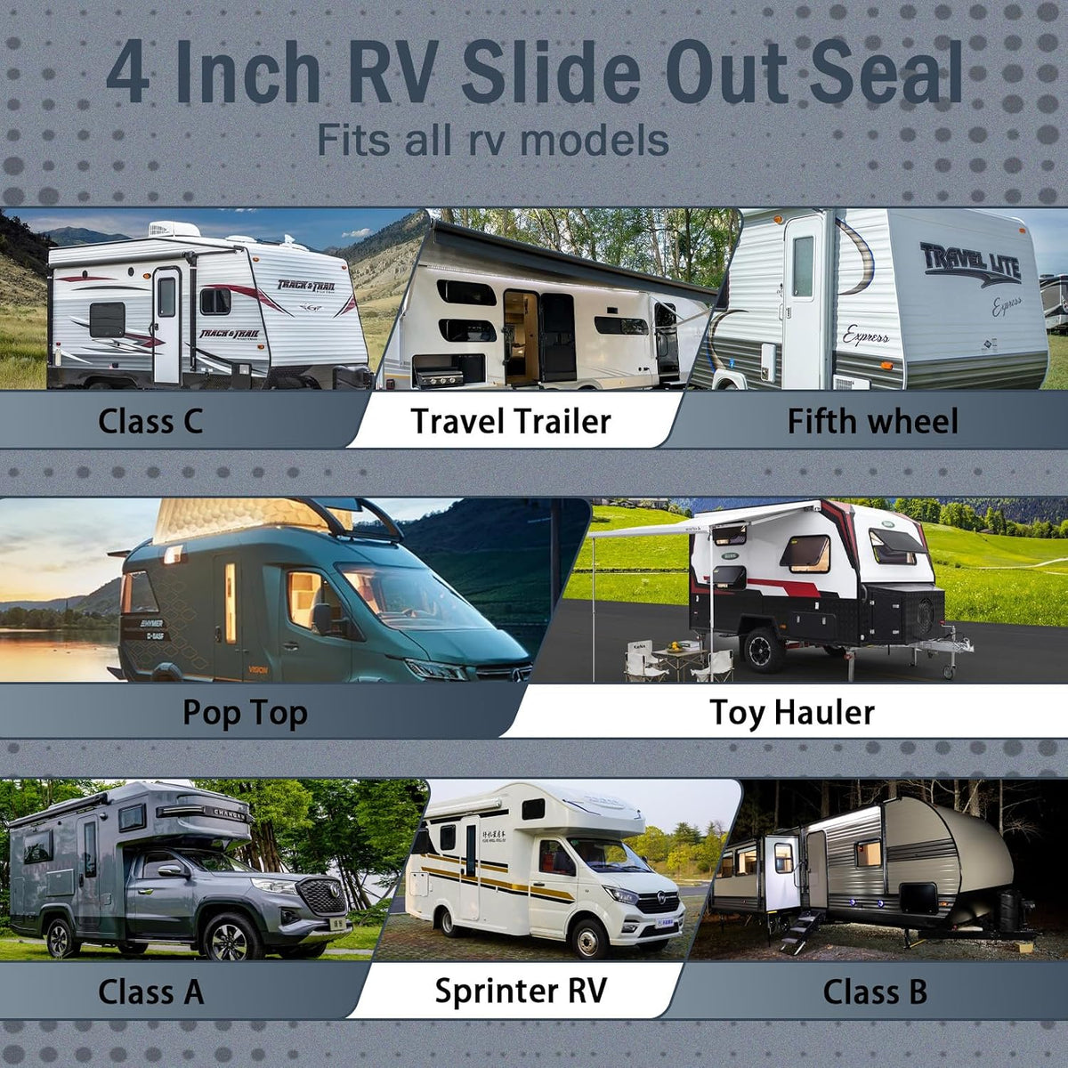 4 Inch RV Slide Out Seal, Rubber Weather Stripping Wiper (15Ft)