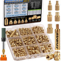 320+6Pcs Brass Threaded Inserts M2 M2.5 M3 M4 M5 for 3D Printing