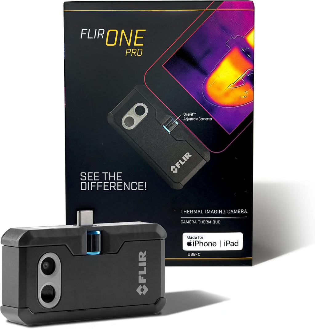 Flir One Pro - Thermal Imaging Camera for iOS Smartphones (iPhone 15 and Newer w/USB-C), 480x360 Super Resolution