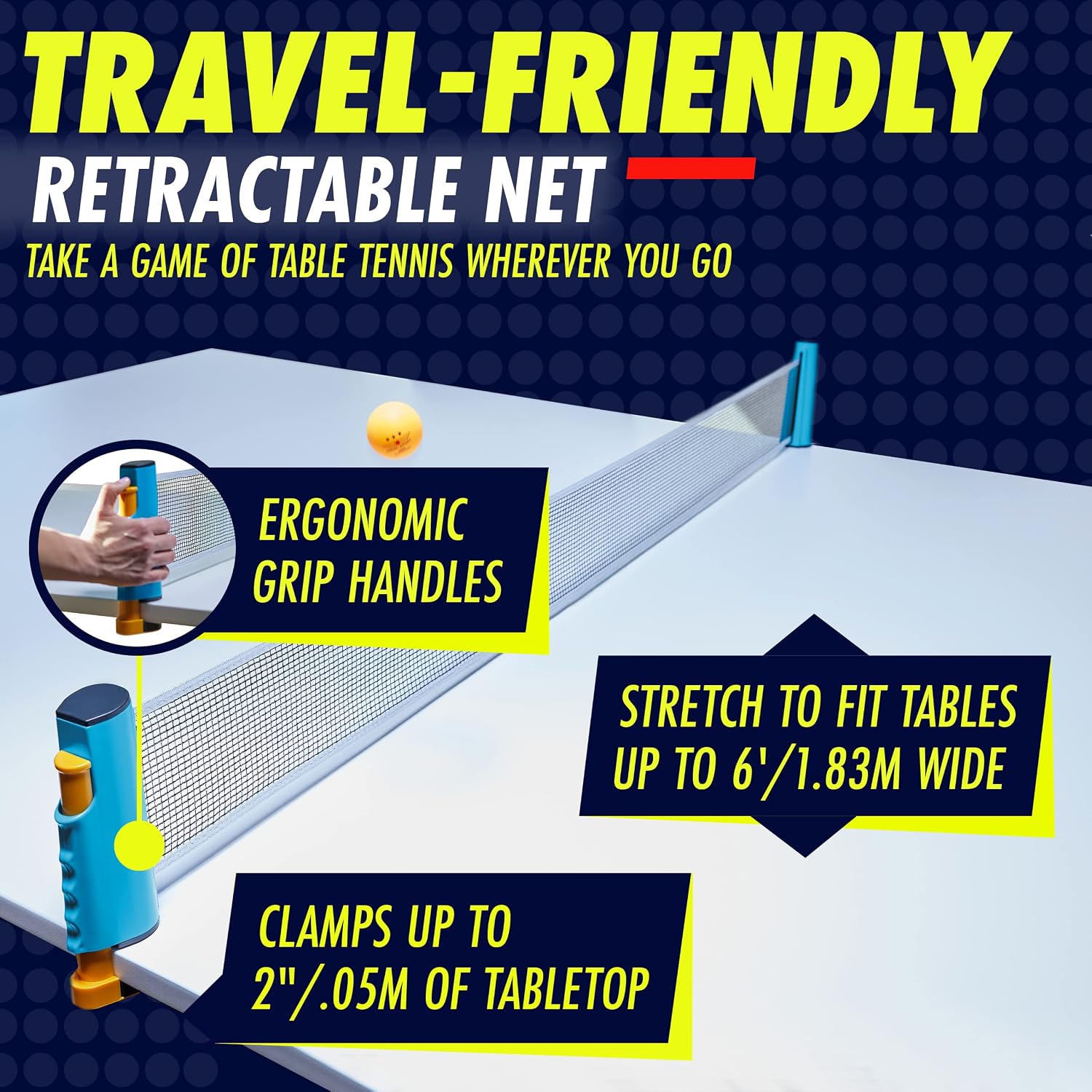 Ping Pong Paddle Set with Rackets, Net, Balls & Carry Case for Table Tennis | Professional Paddles, Balls &