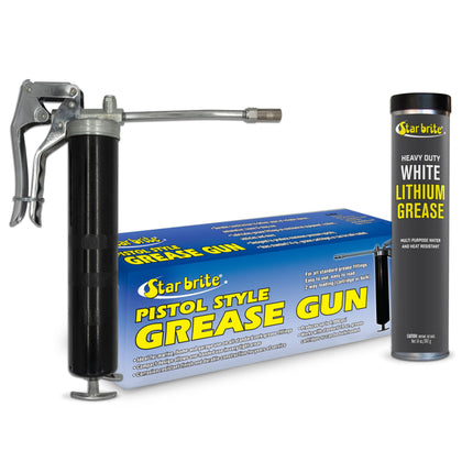 White Lithium Grease Cartridge & 14 OZ Grease Gun Combo