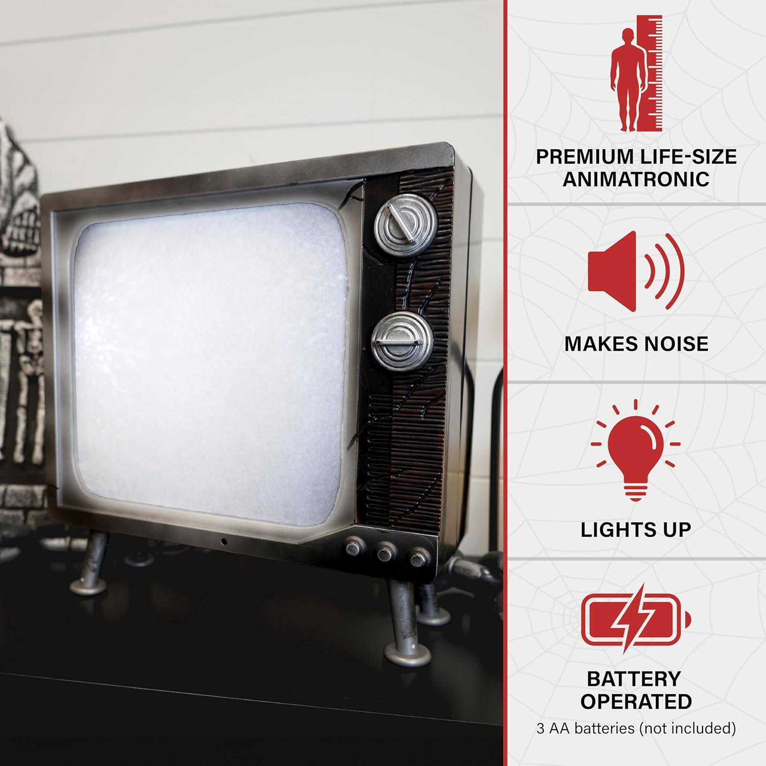 Haunted TV by Tekky, Battery-Operated, Motion Activated Animatronic Television with Sound Effects and Lights for
