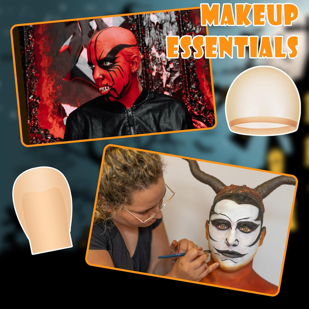 Bald Caps Halloween Makeup Latex Bald Caps for Adult Men Women Costume Accessory