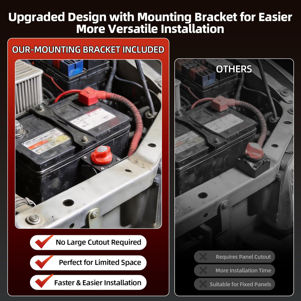 DaierTek Battery Disconnect Switch 12V-48V with Mounting Bracket