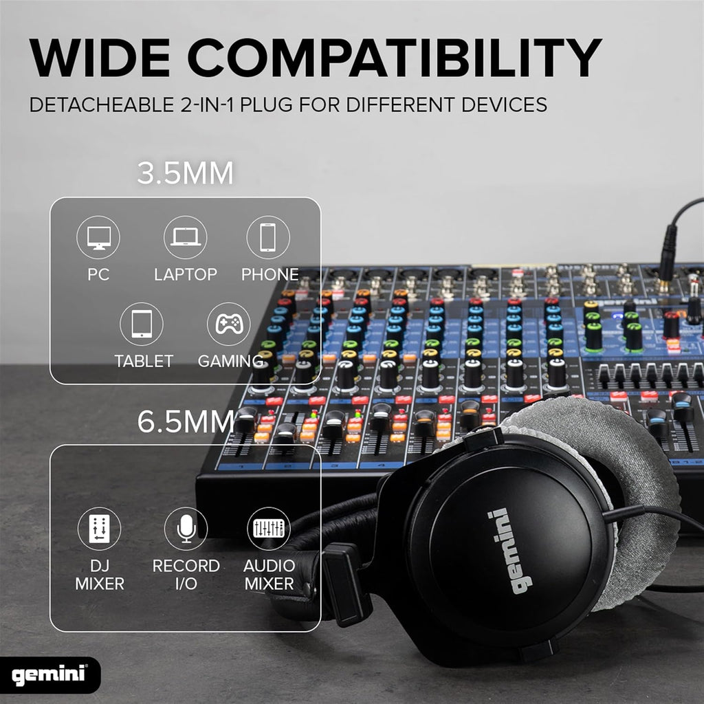 Wired DJ Headphones, 53mm Drivers, Closed-Back (DJX-1000) | Wired DJ/studio headphones, 53mm drivers - closed-back