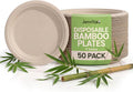 Bamboo Paper Plates, 50 Pack, 9 Inch Disposable