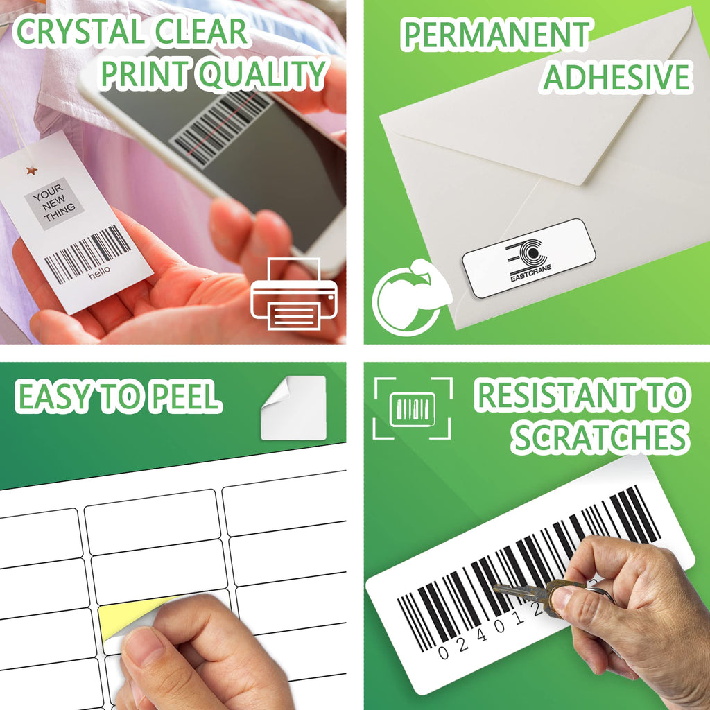 1" x2-5/8 Mailing Address Labels,4500 Sticker Labels(150 Sheets)