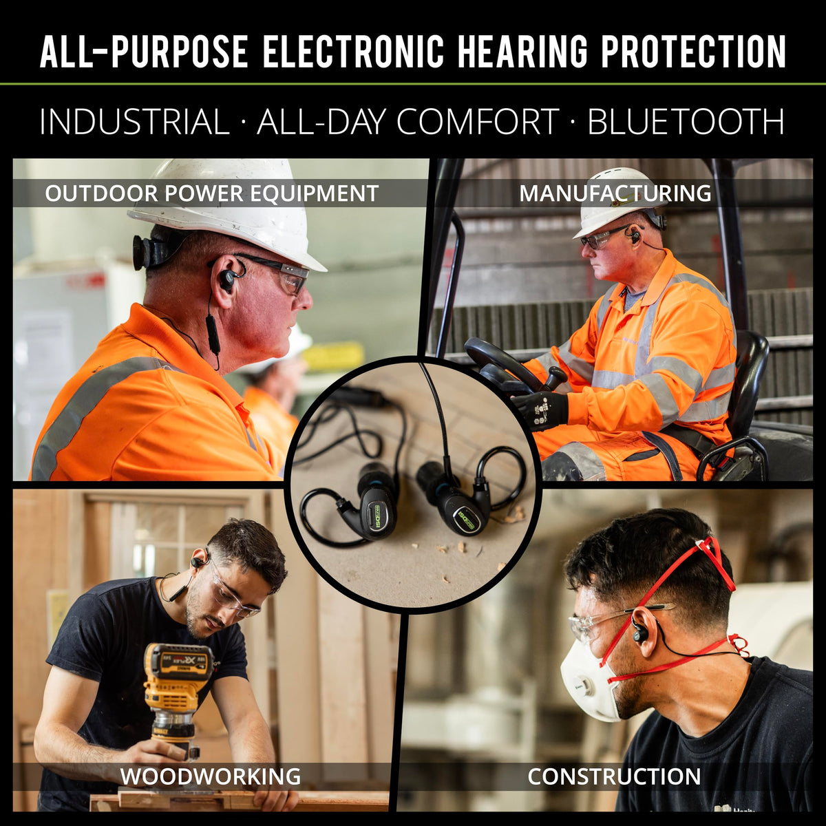 Pro 3.0 Bluetooth Hearing Protection, OSHA Compliant Work Earbuds