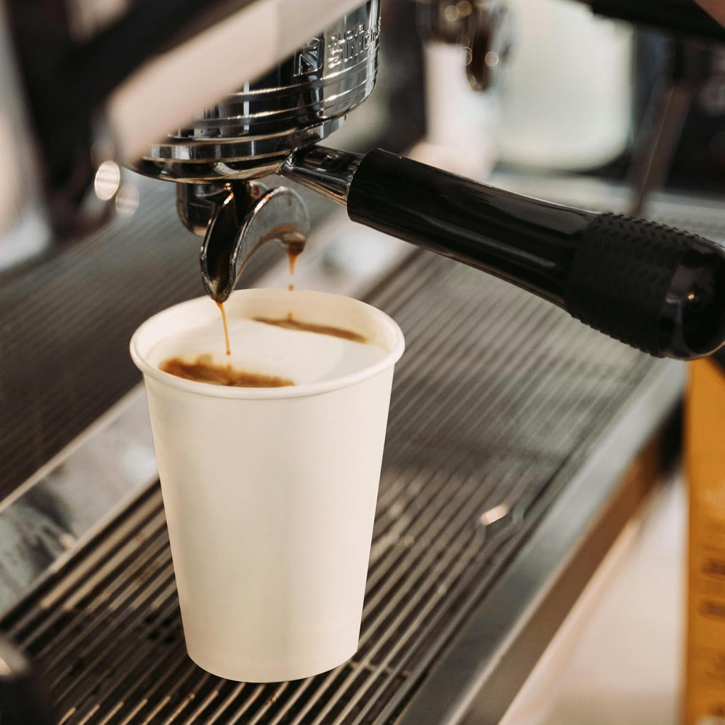 300 Pack 12 oz Disposable Paper Cups, BPA-Free Hot/Cold Drink Cups, Sturdy White Coffee Cups with Rolled Rim