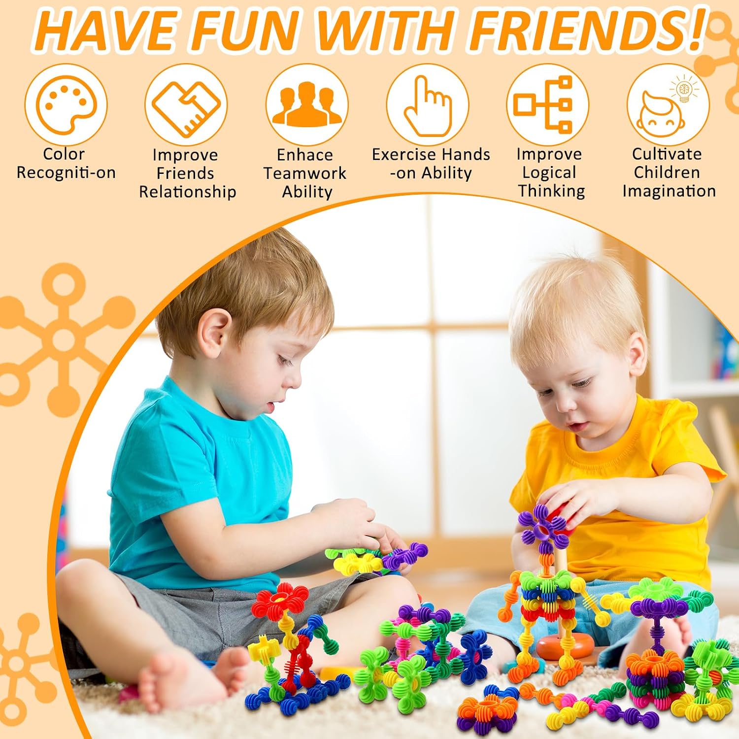 230 Pcs Kids Star Stem Building Toys Building Blocks Plastic Connectors Stem Toys with Storage Box for Kindergarten