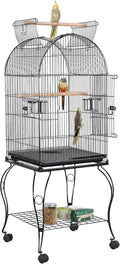 59-Inch Rolling Standing Medium Dome Open Top Bird Cage for Parrots Cockatiels Sun Conures Parakeets Lovebirds