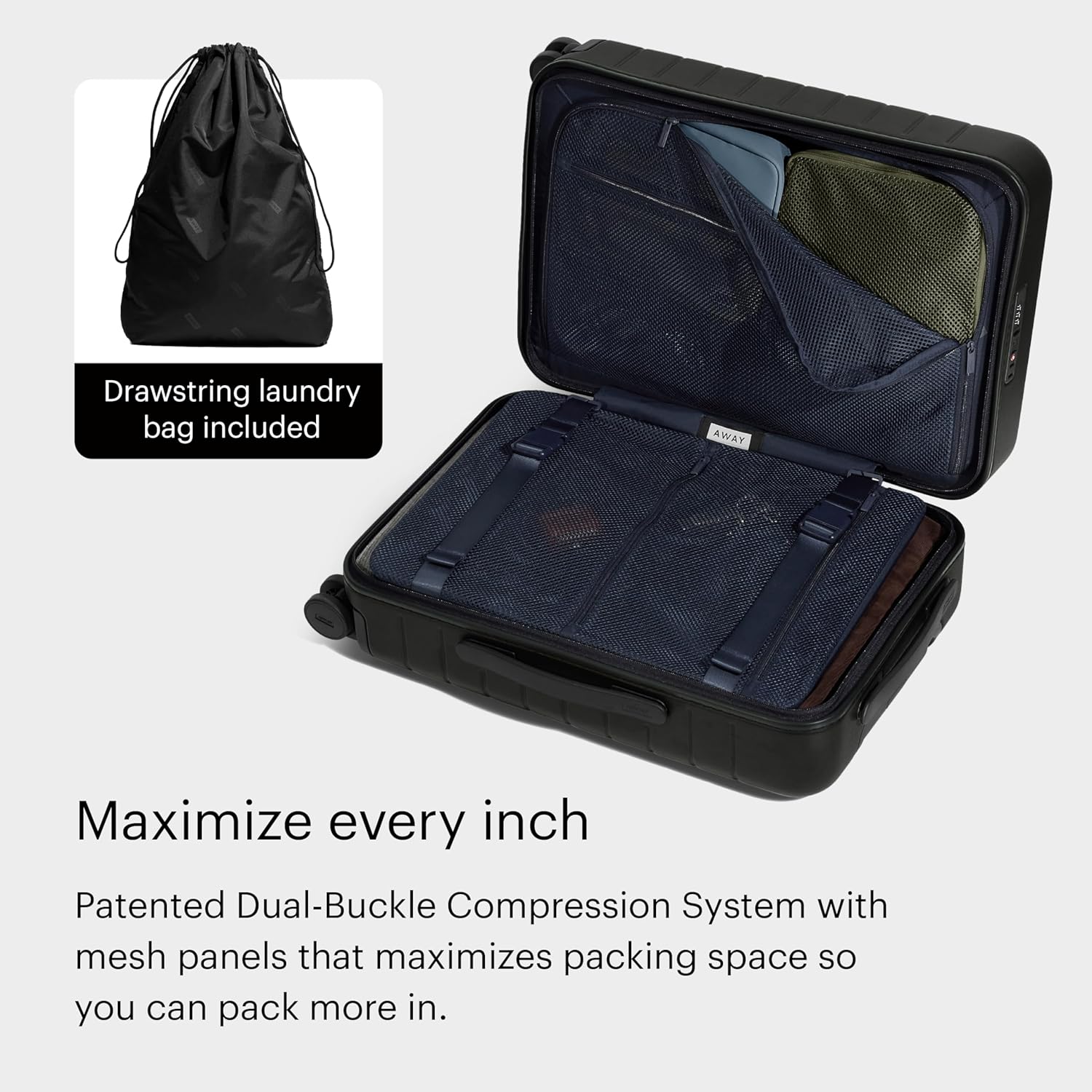 Away Carry-On Luggage - 22-Inch Lightweight Hardside Suitcase with 360° Spinner Wheels, Interior Compression System