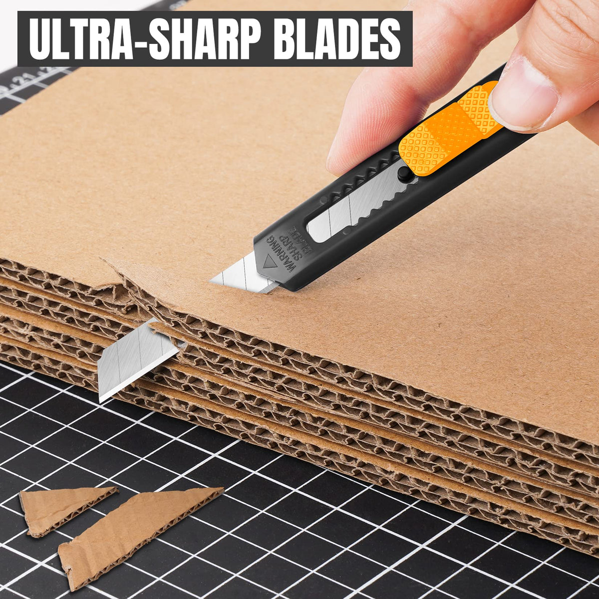 24 Pack Box Cutter Retractable, 9mm Utility Knife, Razor Knife