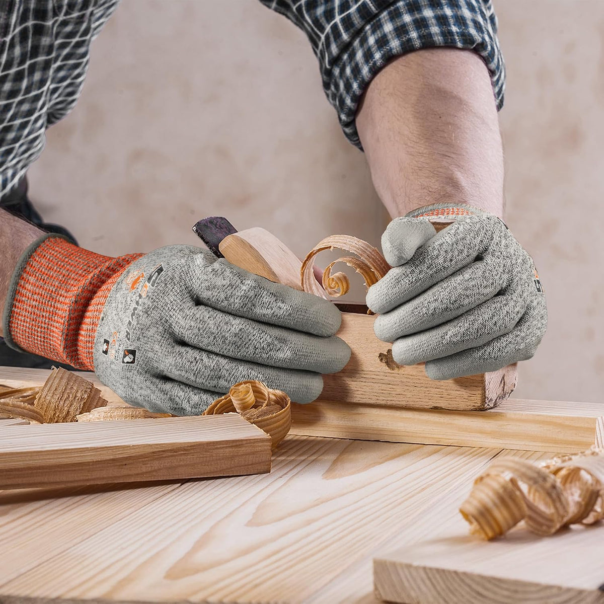 12 Pairs A4/A5/A6 Cut Resistant Gloves, Non PFAS CR3088, L