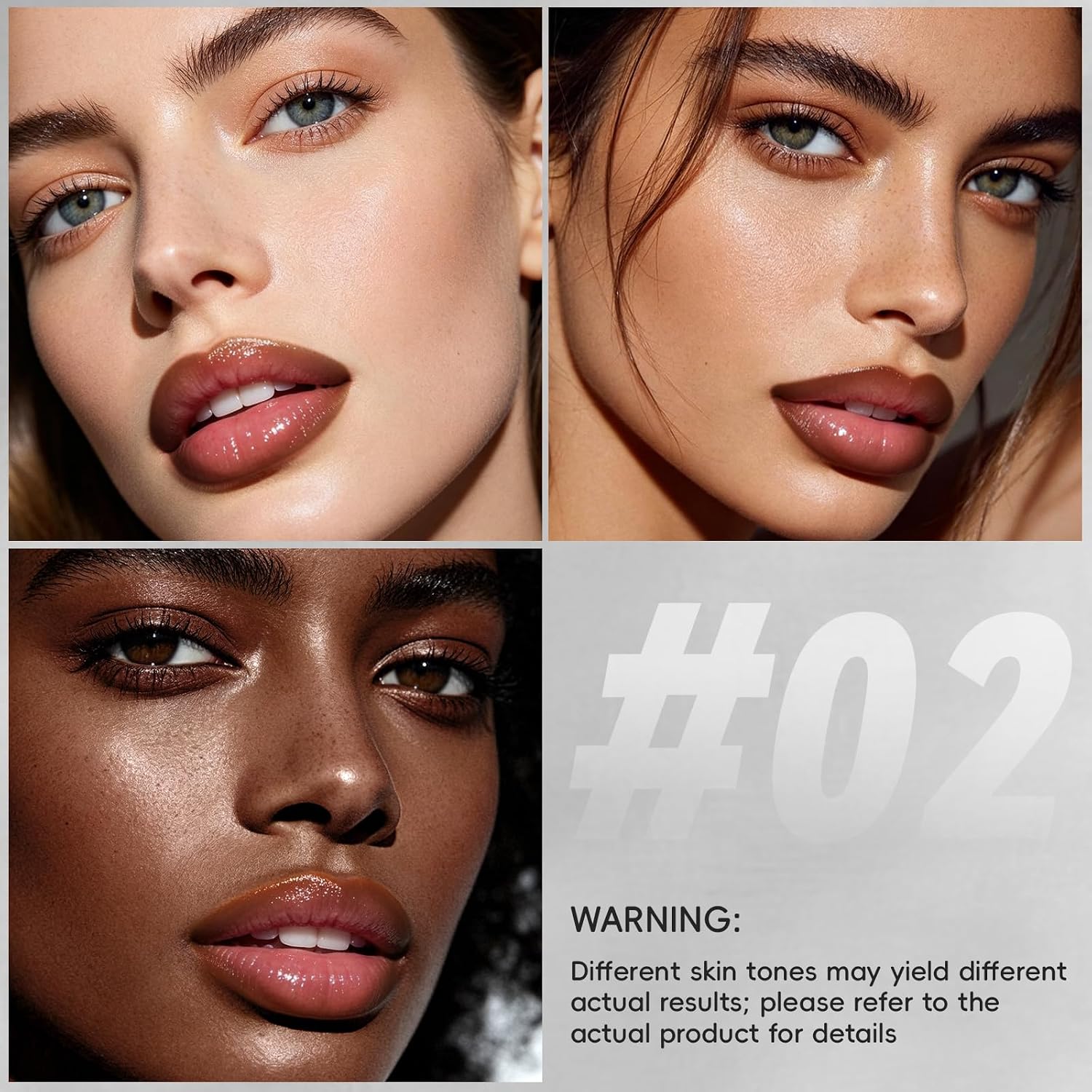 3Pcs Lip Combo Liner and Gloss Set, 2 in 1 Dual-Ended Moisturizing Plumping Brown Lip Liner Lipstick & High Shine