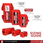 TRADESAFE Lockout Tagout Plug Lock - 110-125V, 4-3/8 x 2-1/8 inches, 2 Pack
