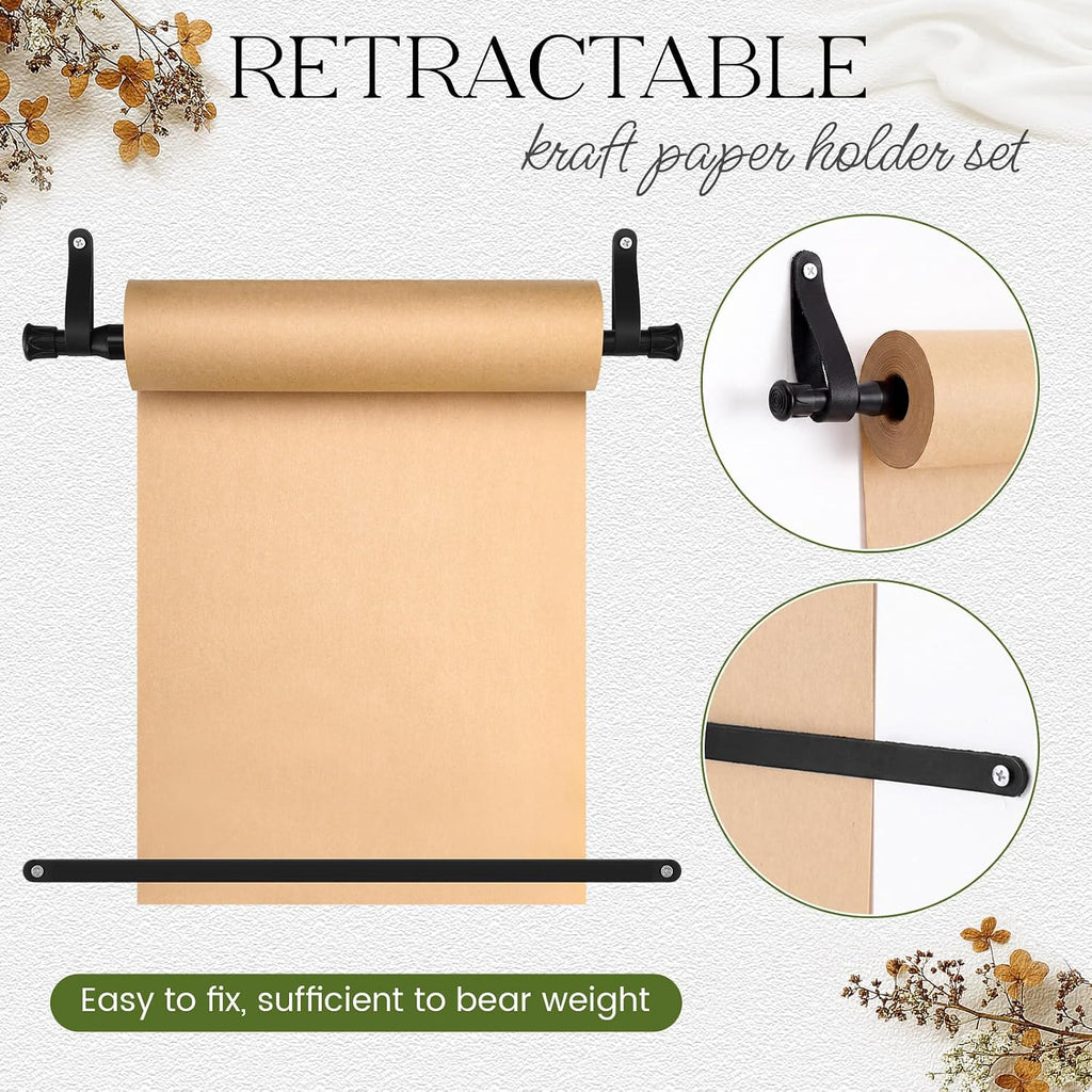 15.5" Kraft Paper Roll Dispenser Wall Hanging with 30m List Note