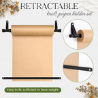 15.5" Kraft Paper Roll Dispenser Wall Hanging with 30m List Note