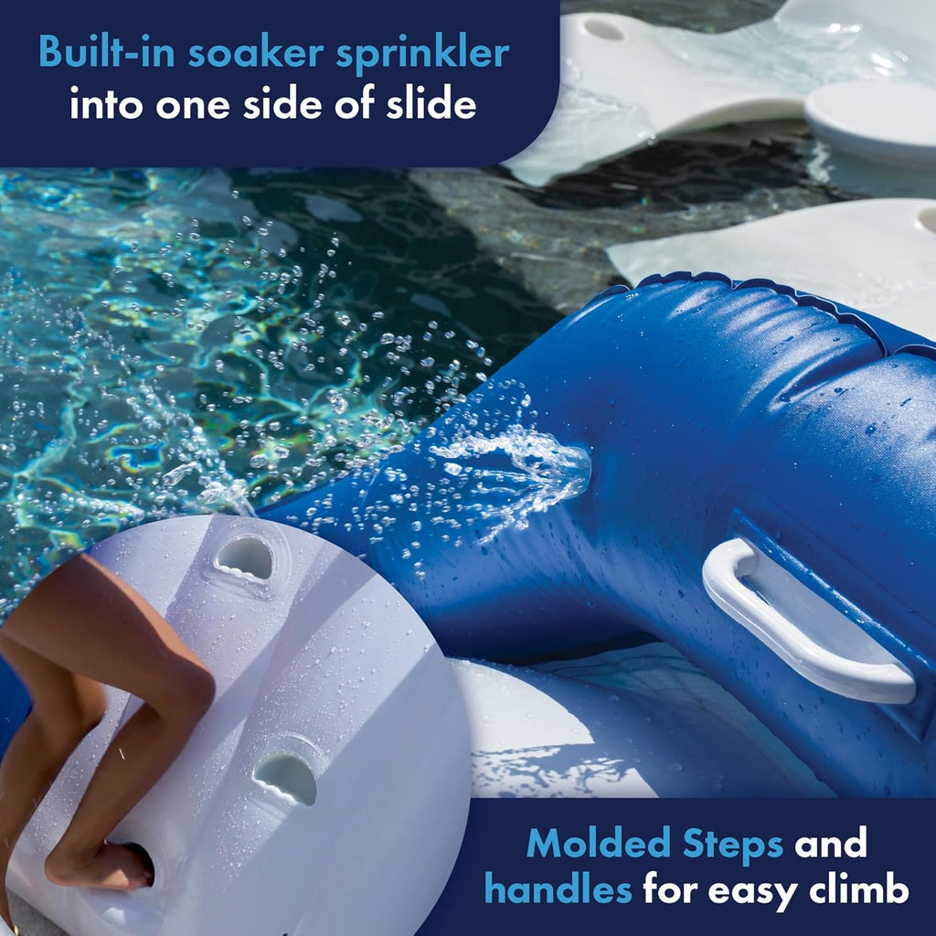 Cascade Inflatable Pool Slide - Blow Up Waterslide - Built-in Water Sprinkler