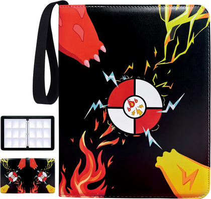 9 Pocket Trading Card Binder, 900 Pockets Card Collection Album | 50 Removable Sleeves,Double Sided Pocket,with Zip