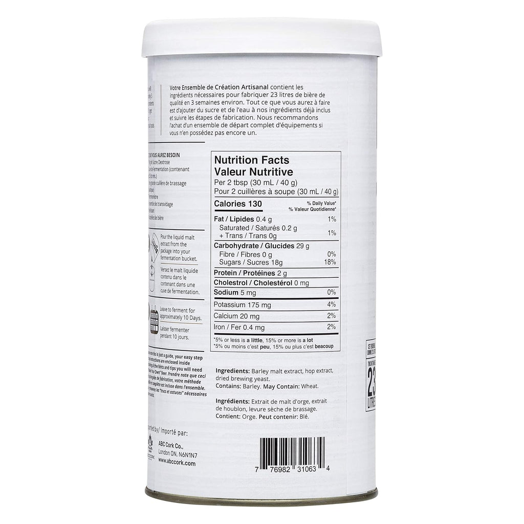 ABC Crafted Series Beer Making Kit | Beer Making Ingredients for Home Brewing | Yields 6 Gallons of Beer | Irish Red Ale