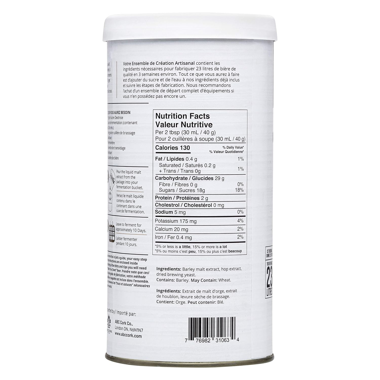 ABC Crafted Series Beer Making Kit | Beer Making Ingredients for Home Brewing | Yields 6 Gallons of Beer | Irish Red Ale