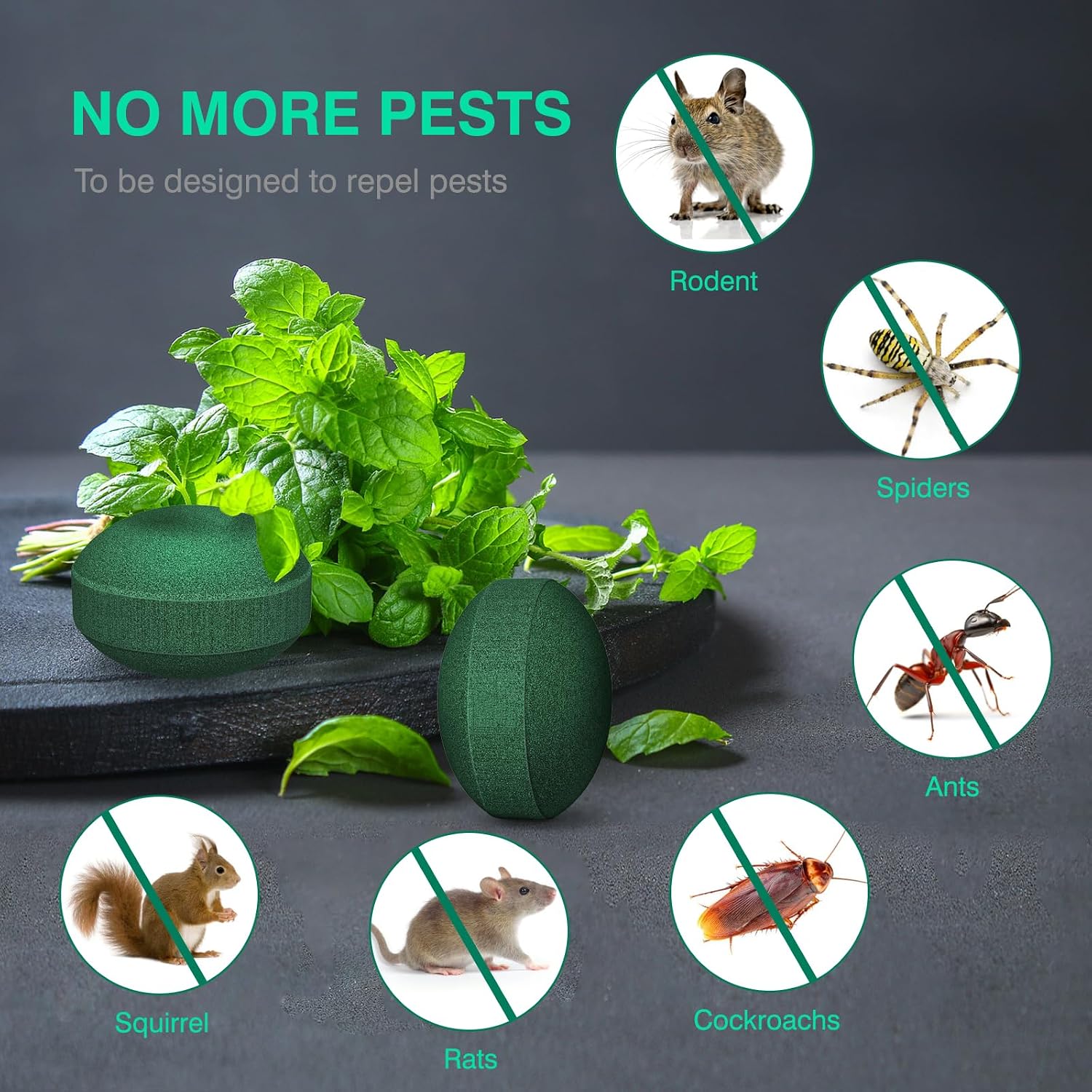 Mouse Repellent, 24 Pack Peppermint Oil for Mice, Rats, Squirrel, Pest Control Indoor & Outdoor Use, Safe for