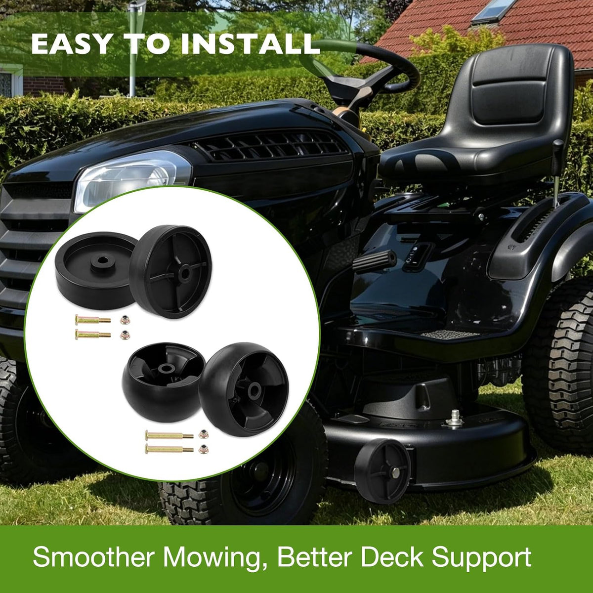 HQPASFY 4 Pack 734-0973 Deck Wheels 734-04155 Deck Wheels Compatible with Cub Cad et XT1-LT46, MTD, Craftsman T240 42" 44" 46" 50" Deck Lawn Mower Replace# 112-0677 112-0337