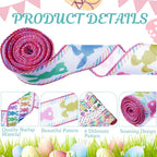 6 Rolls 30 Yards Pastel Easter Wired Ribbons Edge, 2 Inch