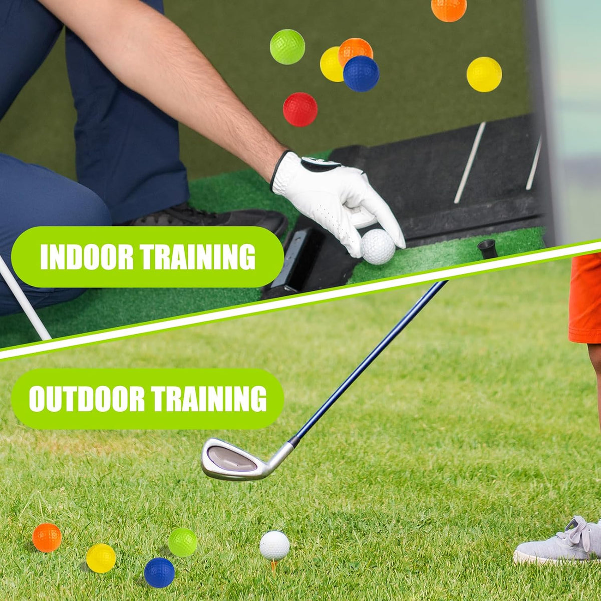 108 Pcs Foam Golf Practice Balls Bulk, Realistic Feel Flight Training Balls, Soft Foam Golf Balls for Backyards Swing
