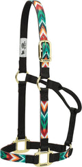 Weaver Leather Chevron Non-Adjustable Nylon Horse Halter, Small, Black/Multi