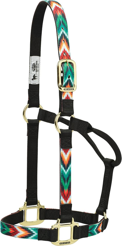 Weaver Leather Chevron Non-Adjustable Nylon Horse Halter, Average, Black/Multi