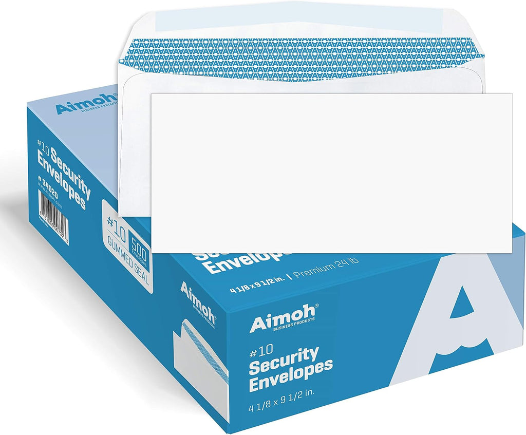 #10 Mailing Envelopes Letter Size, Gummed Security Envelopes 500 Ct